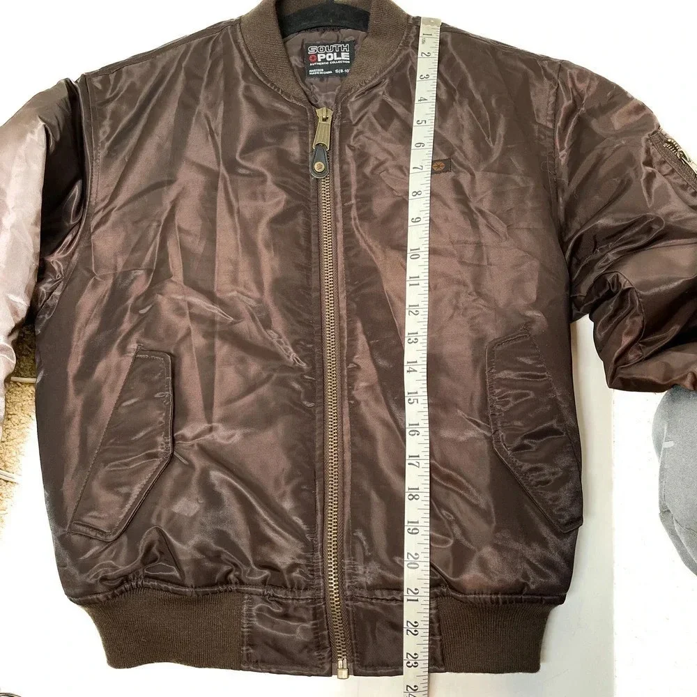 New Southpole Boys Brown Bomber Jacket Lined size S 8-10